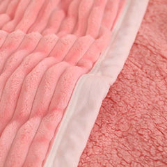 SOGA 2X Throw Blanket Warm Cozy Double Sided Thick Flannel Coverlet Fleece Bed Sofa Comforter Pink