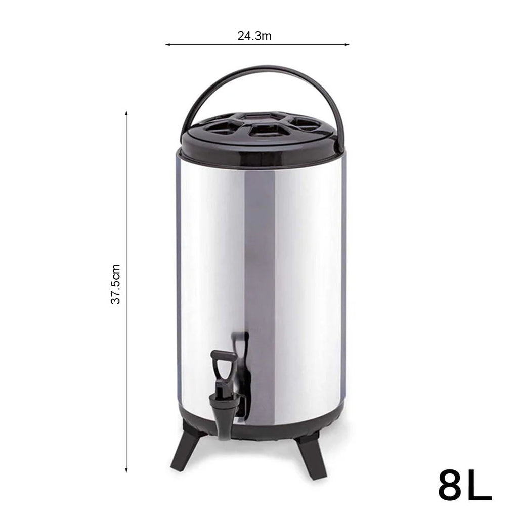 SOGA 8L Portable Insulated Cold/Heat Coffee Tea Beer Barrel Brew Pot With Dispenser