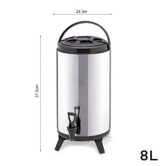 SOGA 8 x 8L Portable Insulated Cold/Heat Coffee Tea Beer Barrel Brew Pot With Dispenser