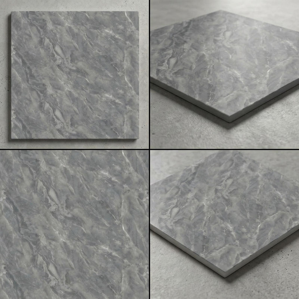 SOGA Peel & Stick Floor and Wall Tiles 60 x 60cm 10 Pack Grey Faux Marble