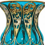 SOGA 85cm Blue Glass Tall Floor Vase and 12pcs White Artificial Fake Flower Set