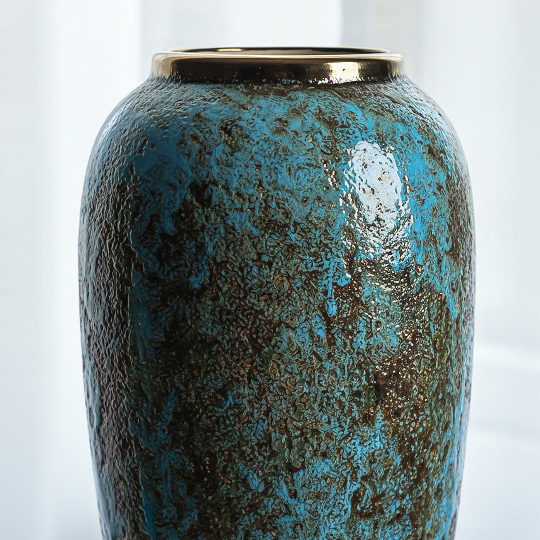 SOGA 35x17cm Light Blue Large Ceramic Flower Vase Elegant Living Room Home Decor