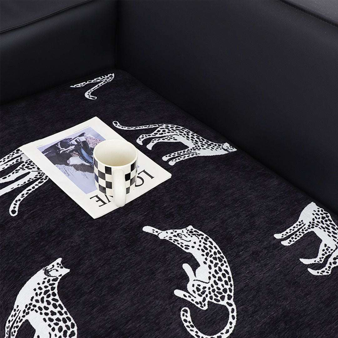 SOGA Three-Seater Black Leopard Print 90x210cm Throw Blanket Sofa Cover $ 104