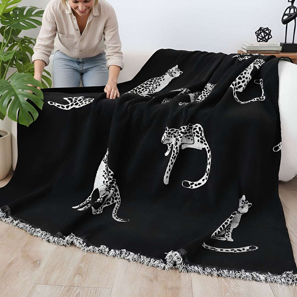 SOGA One-seater Black Sofa Cover Leopard Print 130x180cm Polyester $ 79