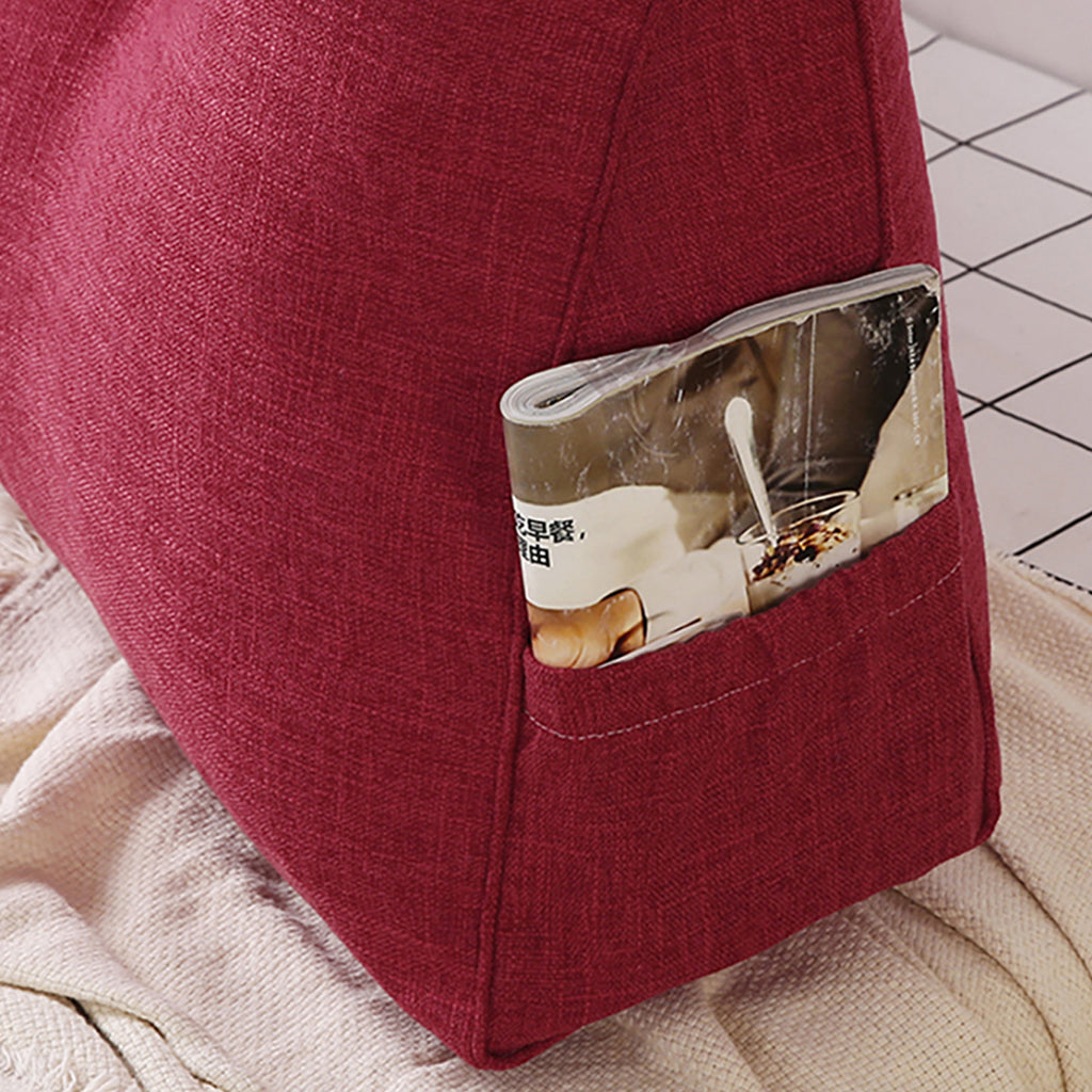 SOGA 100cm Rose Red Triangular Wedge Bed Pillow Headboard Backrest Bedside Tatami Cushion Home Decor