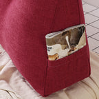 SOGA 100cm Rose Red Triangular Wedge Bed Pillow Headboard Backrest Bedside Tatami Cushion Home Decor