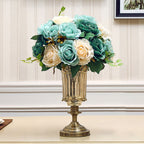 SOGA 28.5cm Transparent Glass Flower Vase Filler with Blue Flower Set