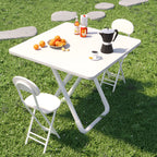 SOGA 2X 80cm White Square Table with White Legs Modern Minimalist Design for Home Decor