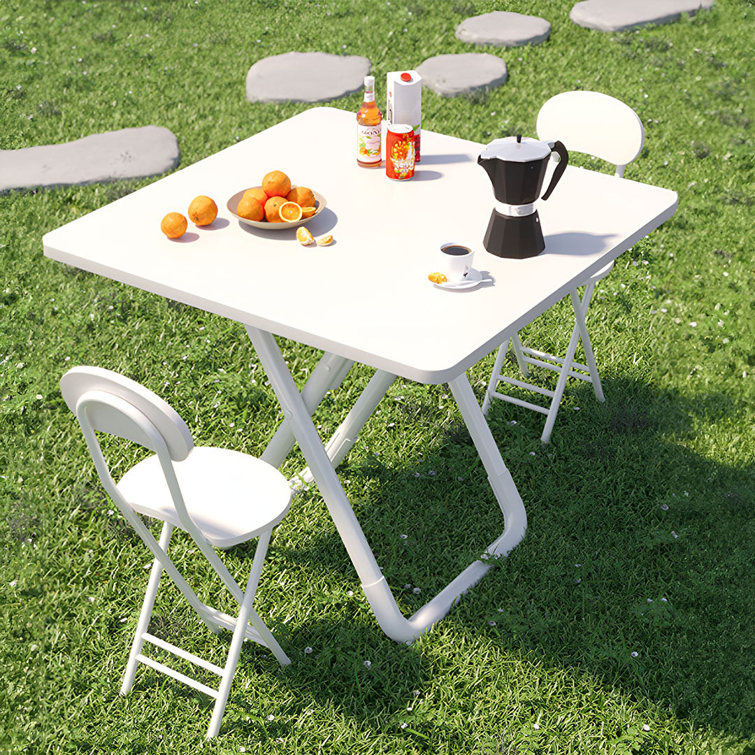 SOGA 2X 80cm White Square Table with White Legs Modern Minimalist Design for Home Decor