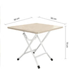 SOGA 2X White Portable Square Table Standing Legs Foldable Furniture Home Decor