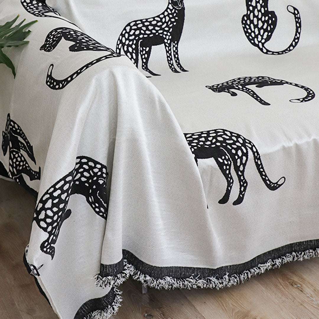 SOGA Two-seater White Sofa Cover Leopard Print 180x260cm Polyester $ 102