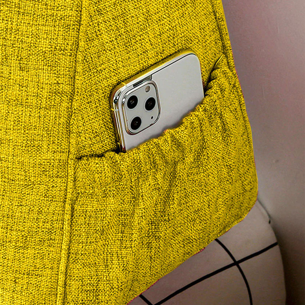 SOGA 2X 120cm Yellow Triangular Wedge Bed Pillow Headboard Backrest Bedside Tatami Cushion Home Decor