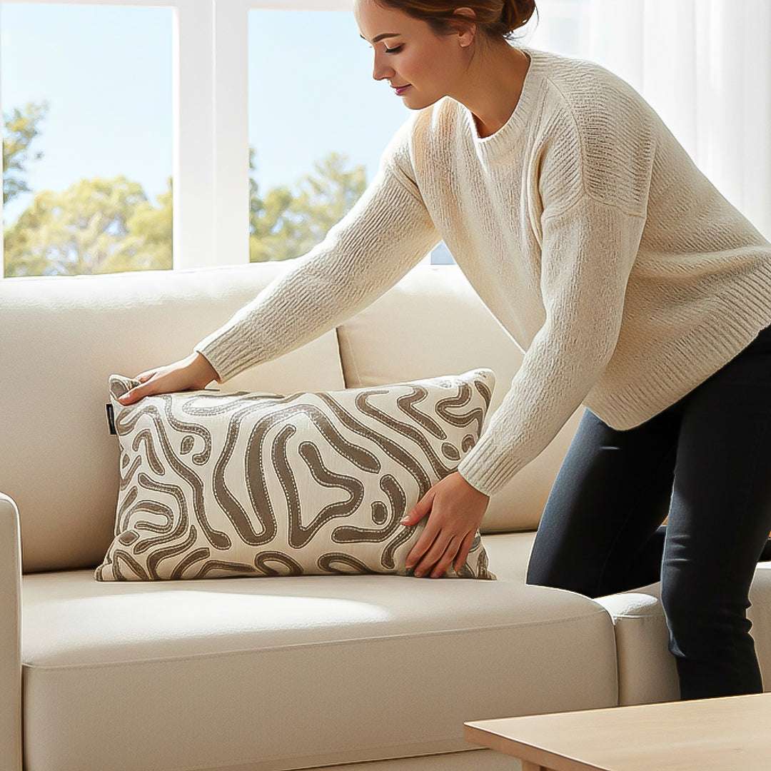 SOGA 2X 30cm Gray White Abstract Swirl Pattern Decorative Throw Pillow $ 140