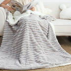 SOGA 2X 150x200cm Throw Blanket Smoke Gray Premium Milk Velvet Luxuriously Soft Cozy Bedding