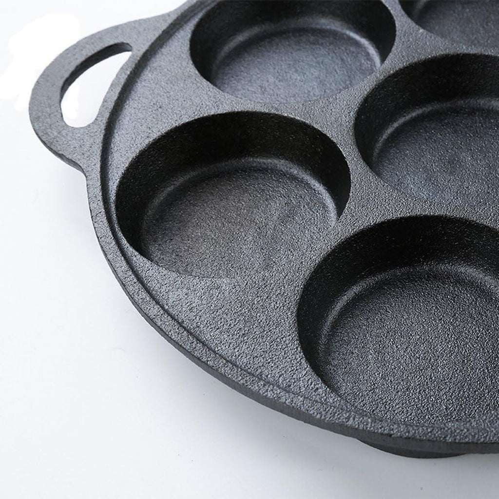 SOGA 31.5cm Cast Iron Takoyaki Fry Pan Octopus Balls Maker 7 Hole Cavities Grill Mold