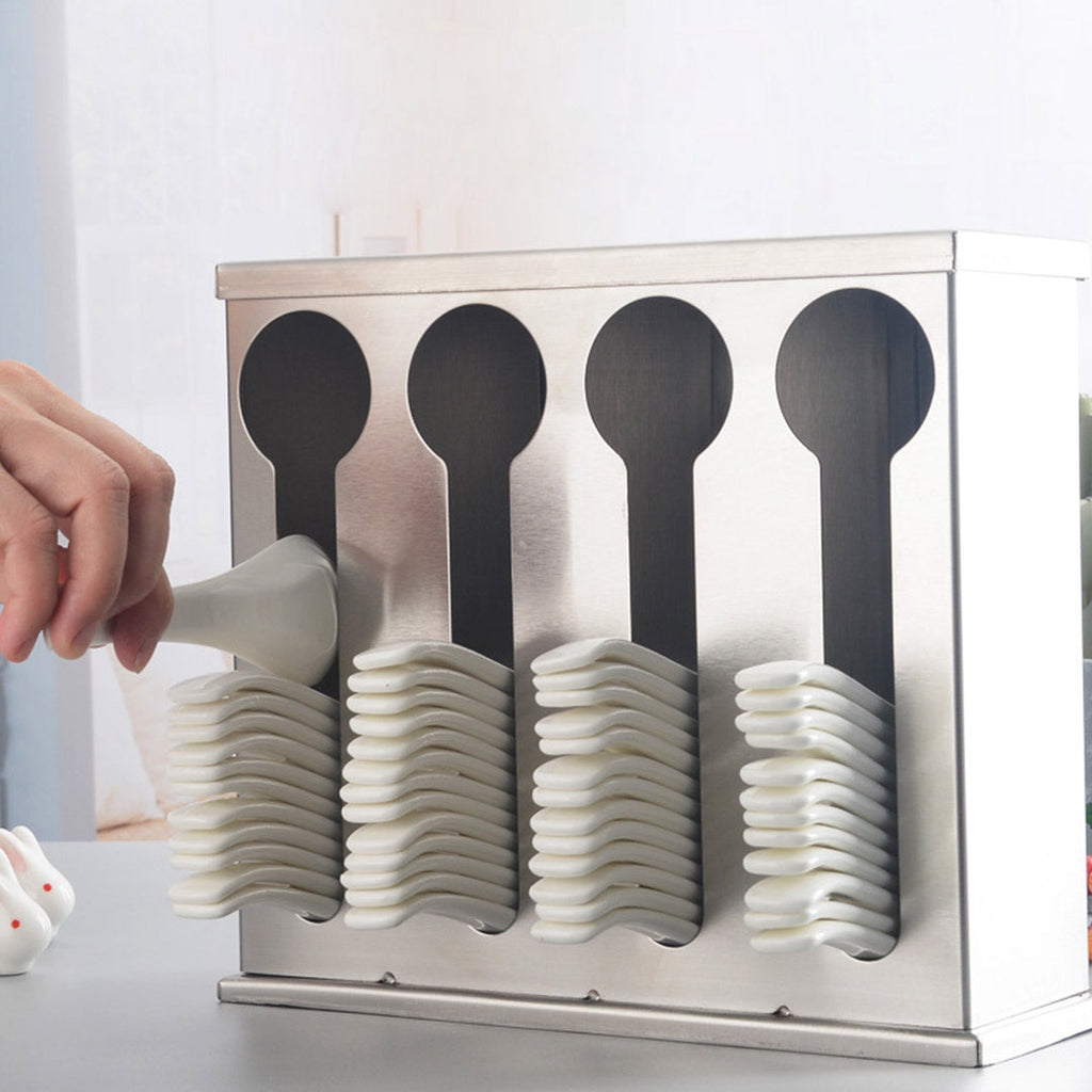 Utensil Racks Restaurant SOGA Stainless Steel Buffet Restaurant Spoon Utensil Holder Storage Ra ...