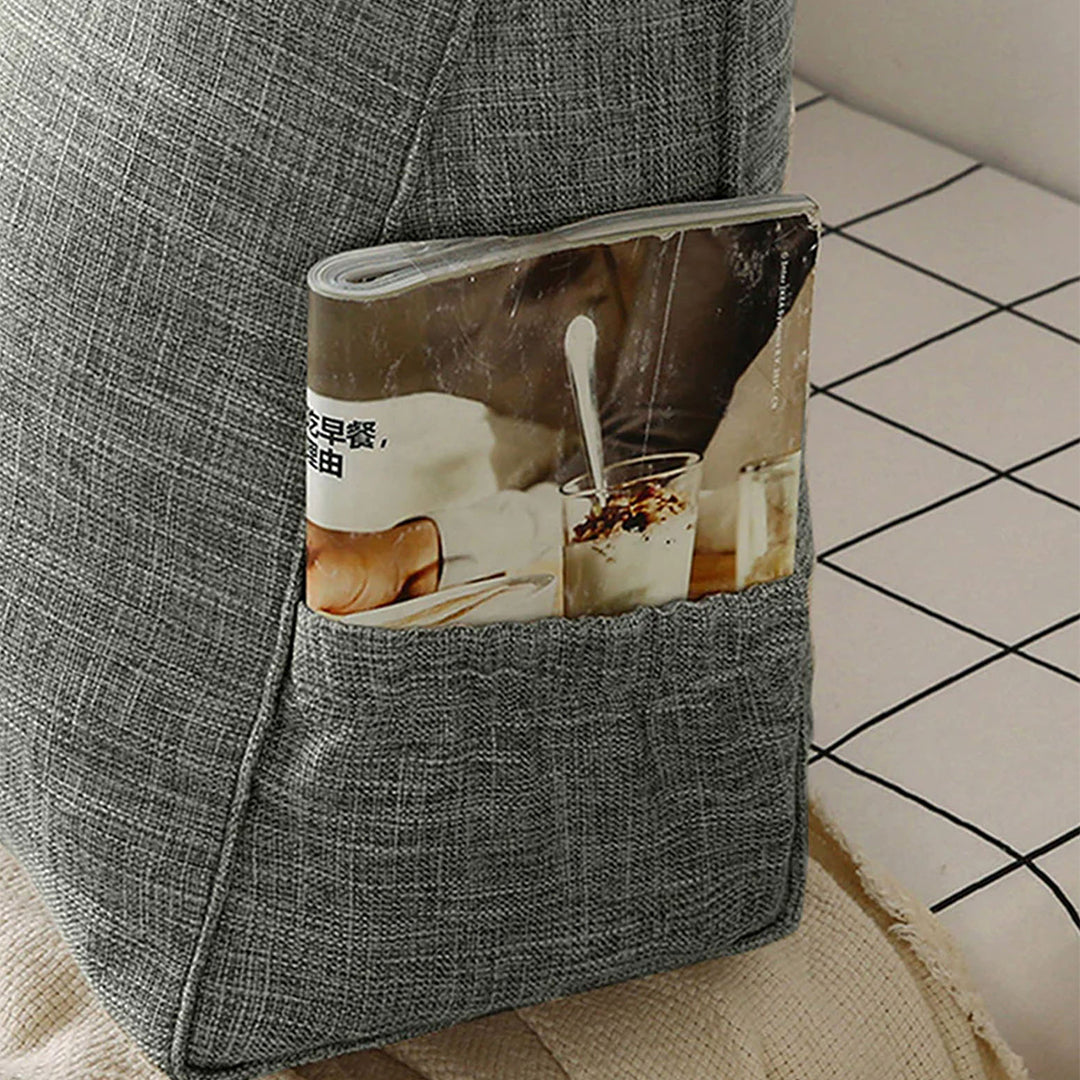 SOGA 2X 120cm Grey Triangular Wedge Bed Pillow Headboard Backrest Bedside Tatami Cushion Home Decor