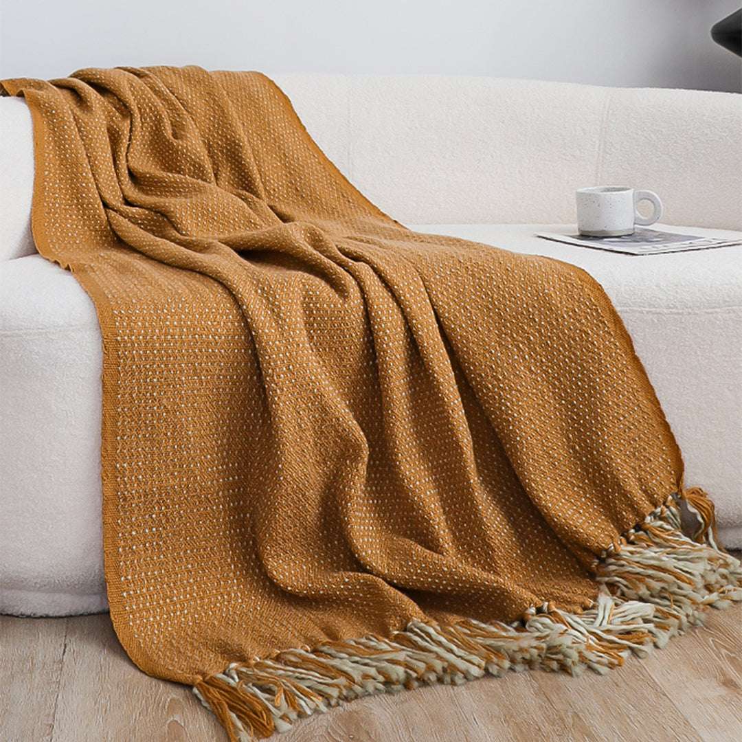 SOGA 2X Mustard Yellow Throw Blanket 127x170cm Soft Acrylic $ 161