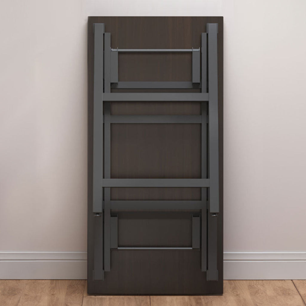 SOGA 120x60  Walnut Foldable Computer Study Table Easy Assembly Desk No Chair