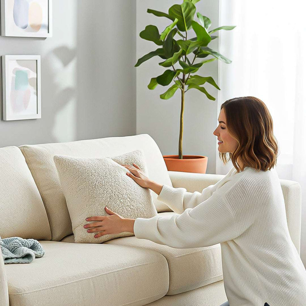SOGA 2X Boucle Textured Cushion 50cm Cream White Soft Cozy Decorative Throw Pillow $ 119