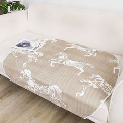 SOGA One-Seater Beige Horse Print 90x90cm Throw Blanket Sofa Cover $ 91