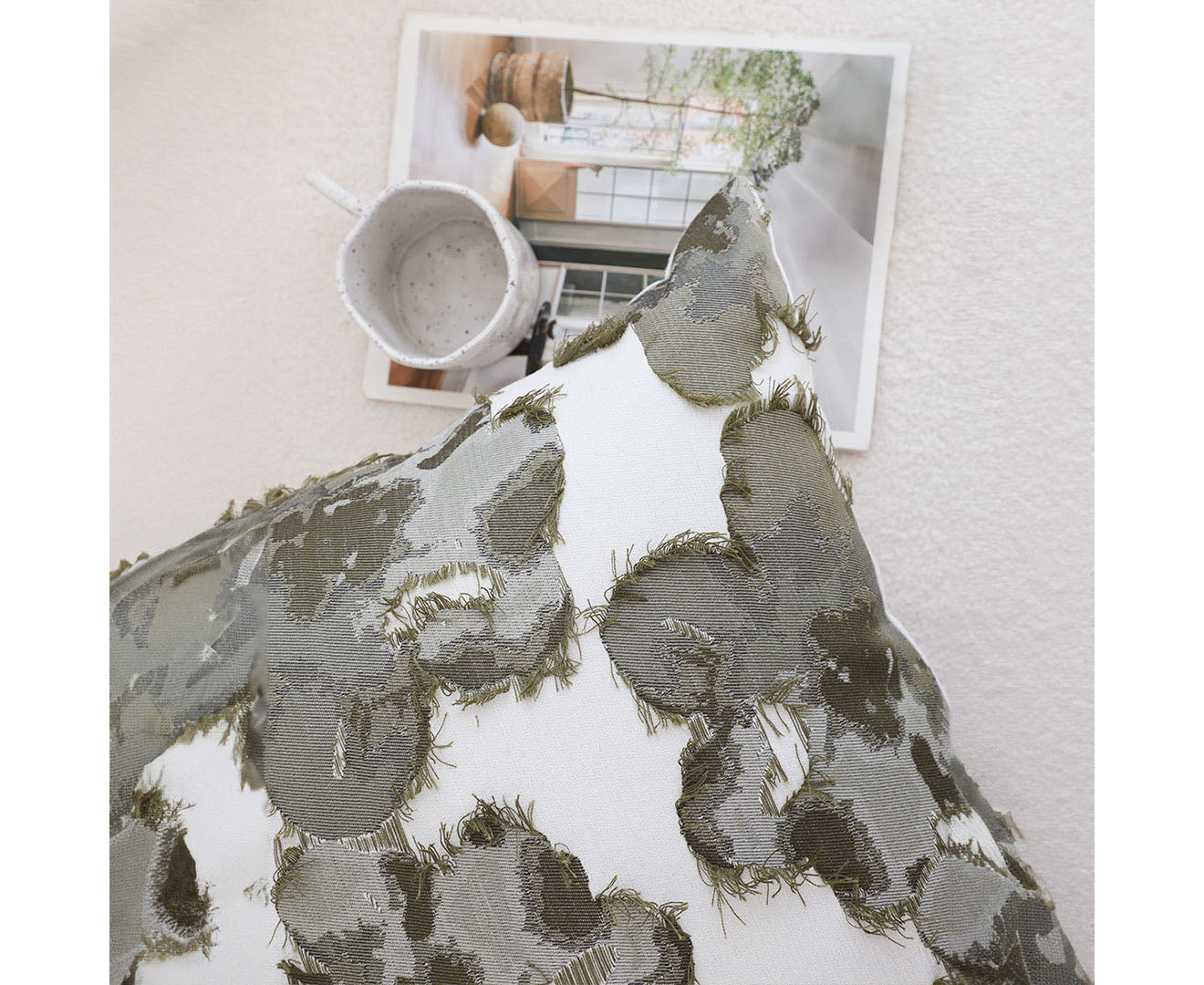 SOGA 45cm Abstract Gray Floral Watercolor Print Contemporary Throw Pillow