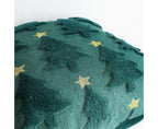 SOGA 45cm Festive Teal Christmas Tree Gold Star Holiday Throw Pillow