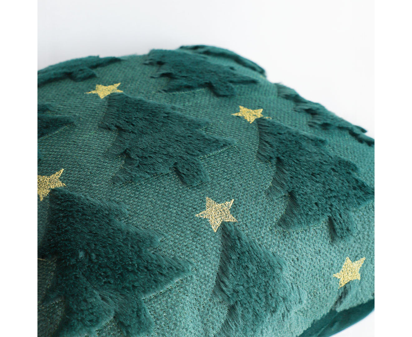 SOGA 45cm Festive Teal Christmas Tree Gold Star Holiday Throw Pillow