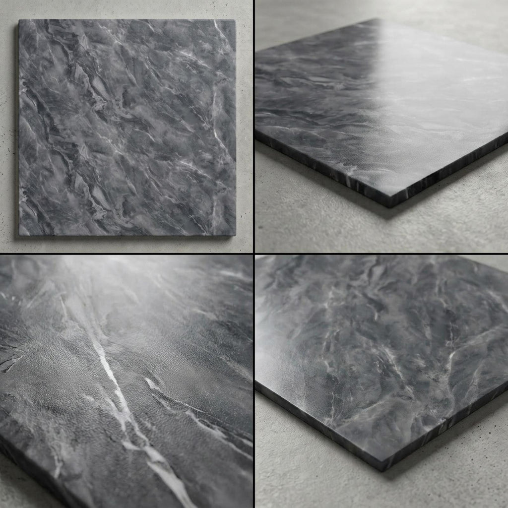 SOGA Peel & Stick Floor and Wall Tiles 30 x 30cm 10 Pack Grey Faux Marble