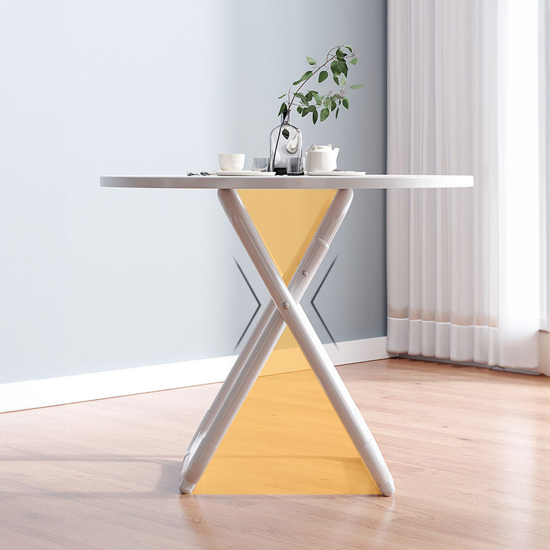 SOGA 80cm White Modern Minimalist Table with Sleek Surface Stylish and Functional Design