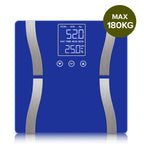 SOGA 2X Glass LCD Digital Body Fat Scale Bathroom Electronic Gym Water Weighing Scales Blue