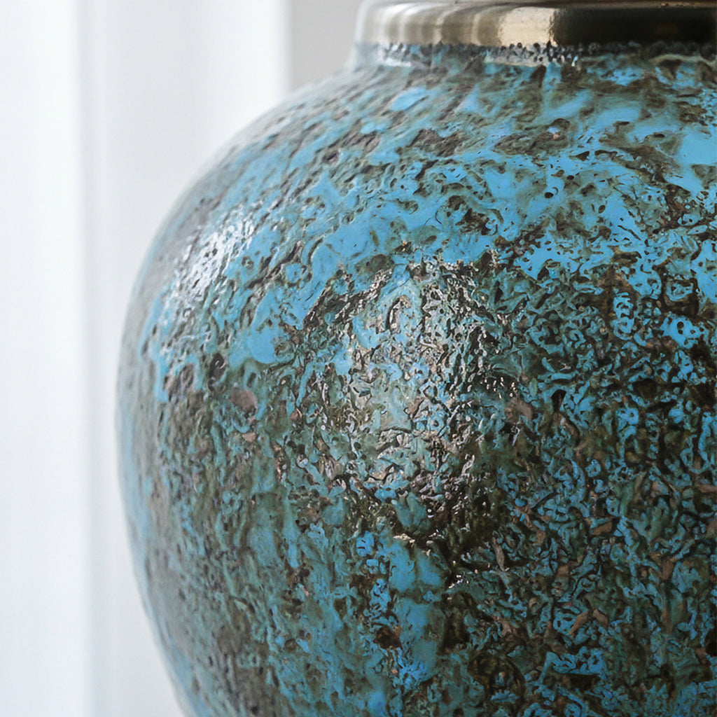 SOGA 21x22cm Light Blue Small Ceramic Flower Vase Elegant Living Room Home Decor