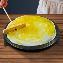 SOGA 2X 33CM Reversible Round Cast Iron Crepes Pan Baking Cookie Pancake Pizza Bakeware