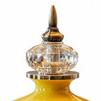 SOGA 2x 42cm Ceramic Oval Flower Vase with Gold Metal Base Yellow