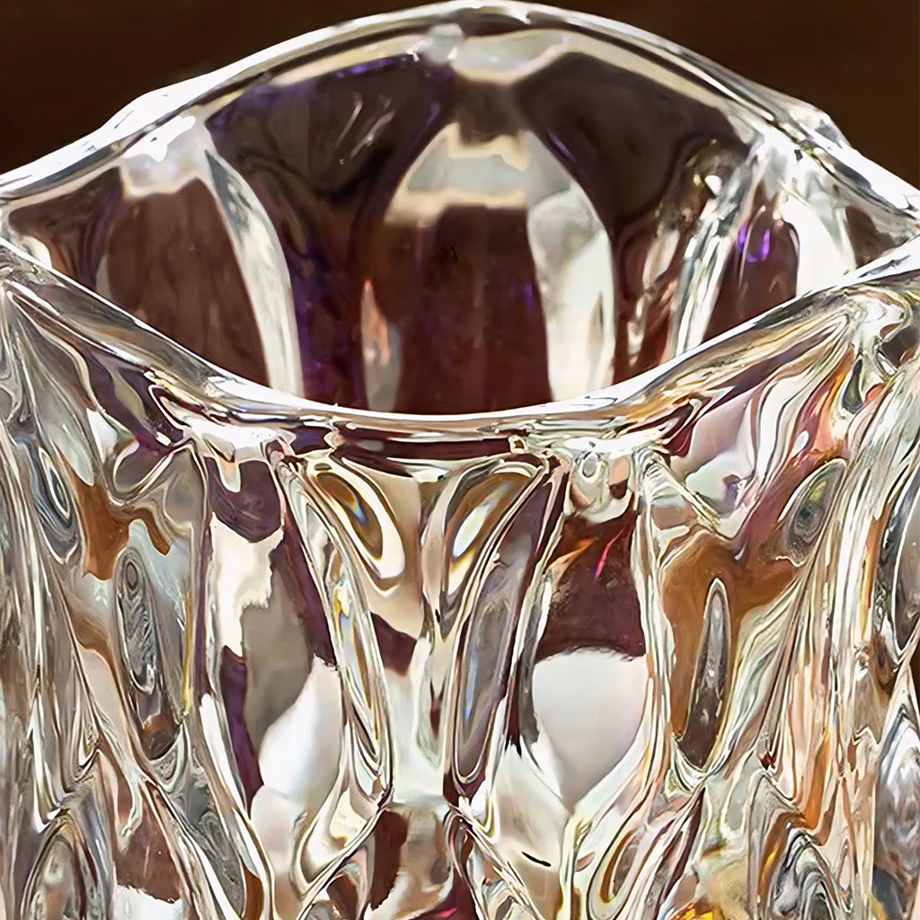 SOGA 29.8cm Golden Amber Glass Crystal Vase Elegant Modern Home Décor