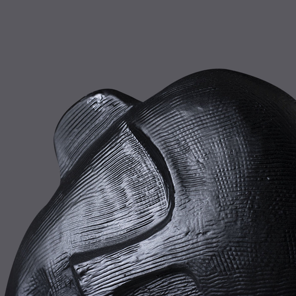 SOGA 38cm Black Head Sculpture – Minimalist Resin Decor