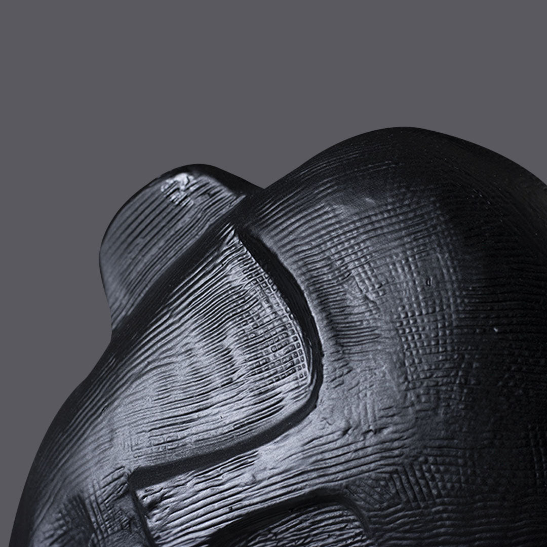 SOGA 38cm Black Head Sculpture – Minimalist Resin Decor
