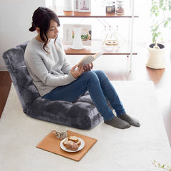 SOGA Floor Recliner Folding Lounge Sofa Futon Couch Folding Chair Cushion Grey
