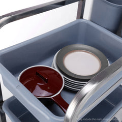 SOGA 2X 82x43x92cm Square 3 Tier Food Trolley Food Waste Cart Five Buckets Kitchen Food Utility