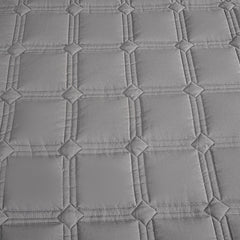 SOGA Grey 153cm Wide Mattress Cover Thick Quilted Stretchable Bed Spread Sheet Protector with Pillow Covers