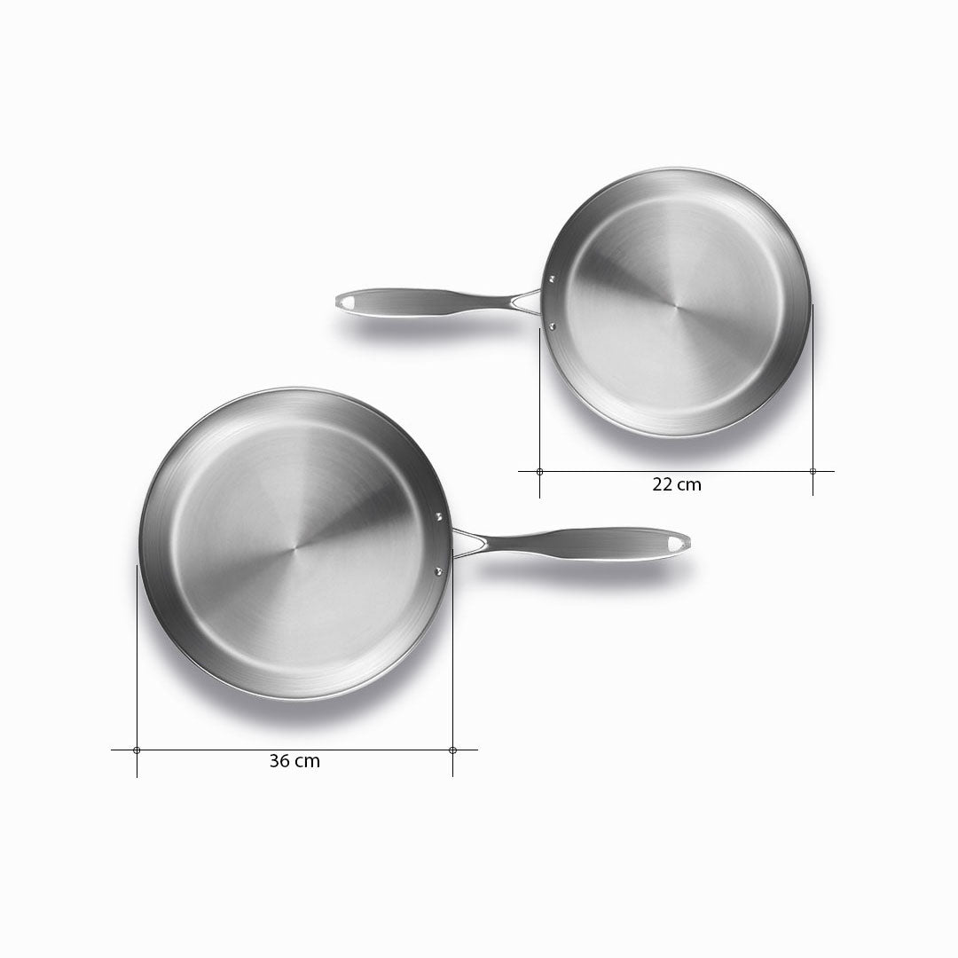 SOGA Stainless Steel Fry Pan 22cm 36cm Frying Pan Top Grade Skillet Induction Cooking FryPan