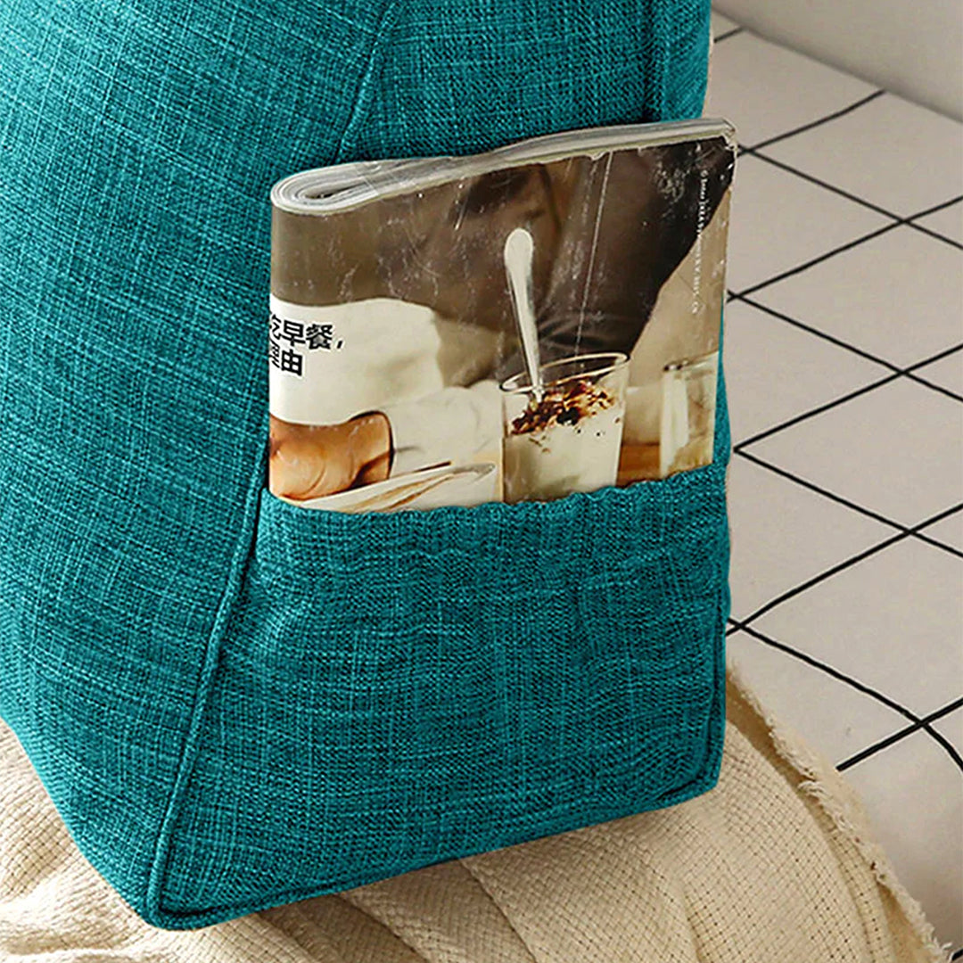 SOGA 2X 120cm Blue Green Triangular Wedge Bed Pillow Headboard Backrest Bedside Tatami Cushion Home Decor