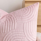SOGA 2X 50cm Pink Textured Geometric Pattern Decorative Throw Pillow $ 119
