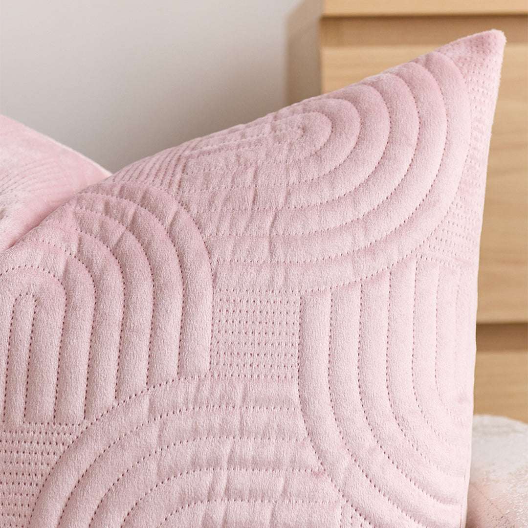 SOGA 2X 50cm Pink Textured Geometric Pattern Decorative Throw Pillow $ 119