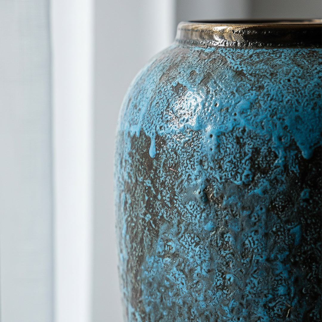SOGA 30x19cm Light Blue Medium Ceramic Flower Vase Elegant Living Room Home Decor