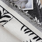 SOGA One-seater White Sofa Cover Leaf Print 130x180cm Polyester