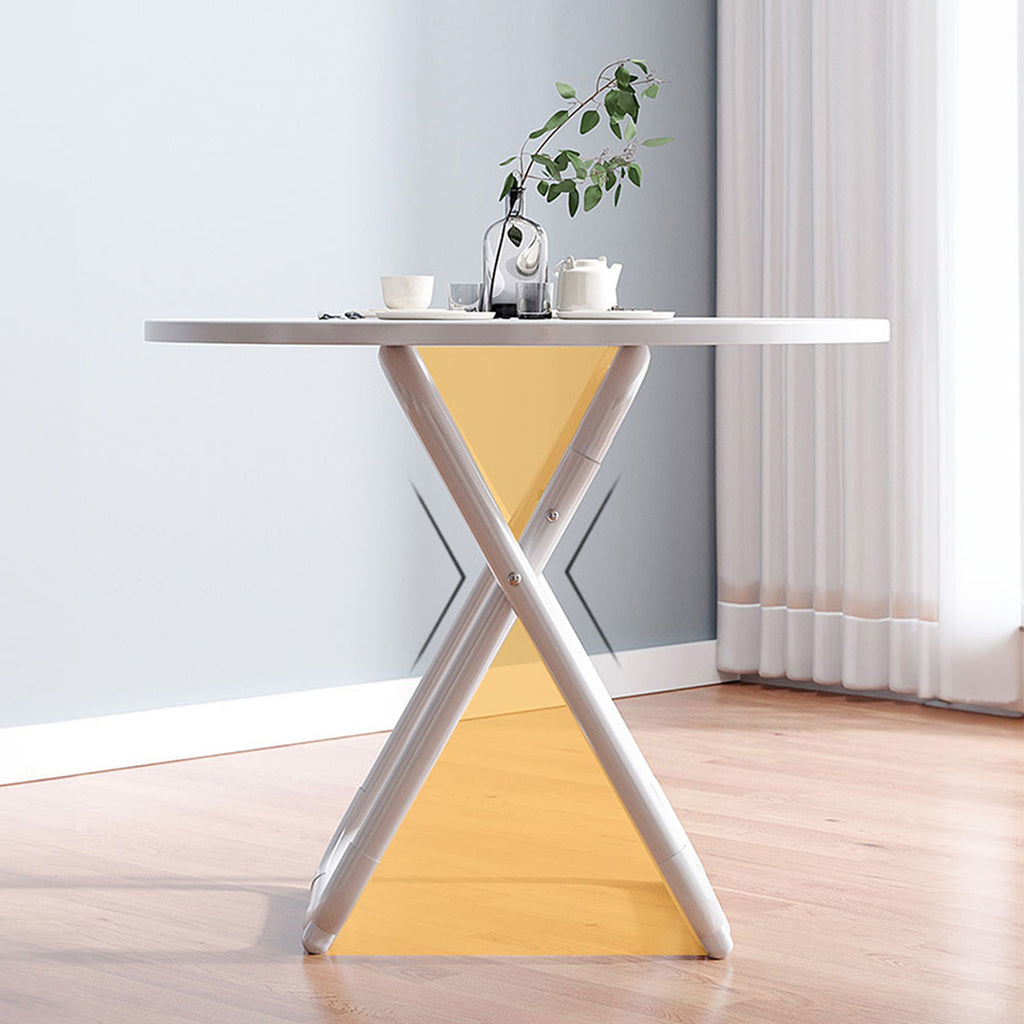 SOGA 80cm White Modern Minimalist Table with Sleek Surface Stylish and Functional Design
