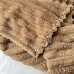 SOGA 150x200cm Warm & Cozy Flannel Polyester Throw Blanket Light Brown