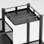 SOGA 2X 4 Tier Steel Square Rotating Kitchen Cart Multi-Functional Shelves Storage Organizer with Wheels