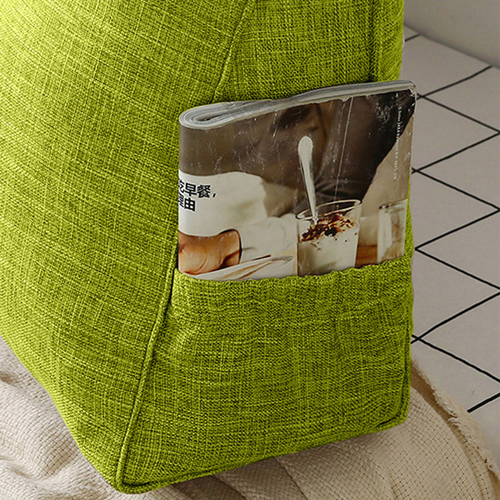 SOGA 2X 100cm Green Triangular Wedge Bed Pillow Headboard Backrest Bedside Tatami Cushion Home Decor